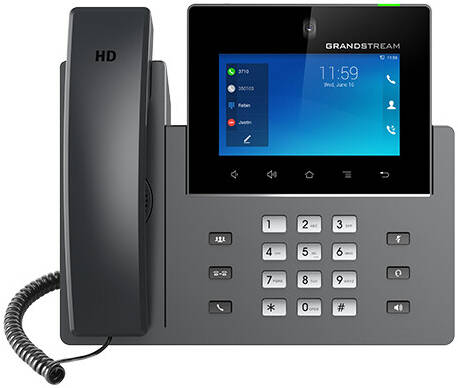 ip p1 Grandstream GXV3450 IP Video Phones, 5.0" IPS LCD 1280x720 Touch Display, Quad-Core 1.8GHz ARM Cortex A55 Processor, Built-in PoE/PoE+, Dual-Mic HD Speakerphone, Black | GXV3450 - Image 1
