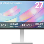 LG UltraFine Monitor, 27" IPS Display, 4K UHD Resolution, 60Hz Refresh Rate, 5ms (GtG at Faster) Response Time, 1.07b Color Display, Dynamic Action Sync, White | 27US550-W