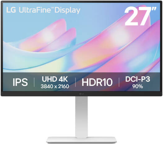 lg2 LG UltraFine Monitor, 27" IPS Display, 4K UHD Resolution, 60Hz Refresh Rate, 5ms (GtG at Faster) Response Time, 1.07b Color Display, Dynamic Action Sync, White | 27US550-W - Image 1
