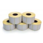 Oscar Sticker Label 38x25 mm for Barcode Label Printer, Direct Thermal & Thermal Transfer, 1000 Labels per Roll, Detail Size 38.1 x 25.4 mm,1 Inch Core (5 Rolls) | MLBOTH26160NW05